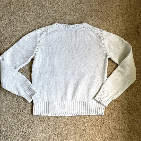 Vintage Polo Ralph Lauren White Cable Knit Sweater - Picture 6 of 8